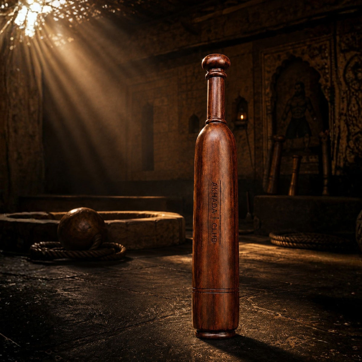 Old Sheesham Wooden Sultan Mudgal (Mudgar) | Home Gym Equipment