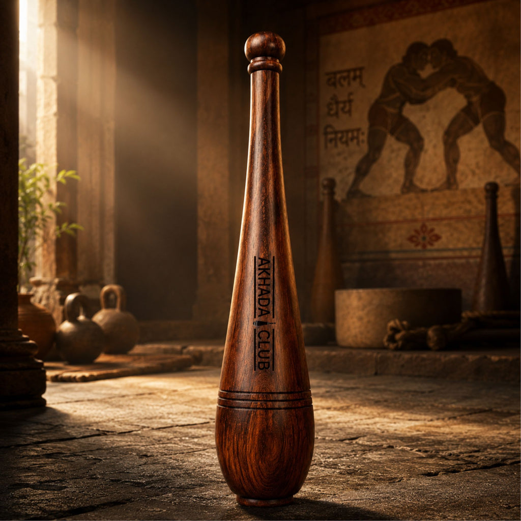 Old Sheesham Wooden Veer Mudgal (Mudgar) | Home Gym Equipment