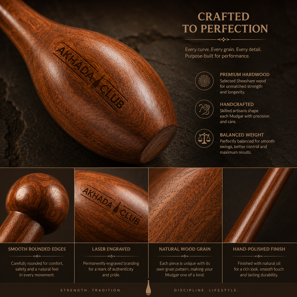 Old Sheesham Wooden Indian clubs (Mudgal) | Home Gym Equipment