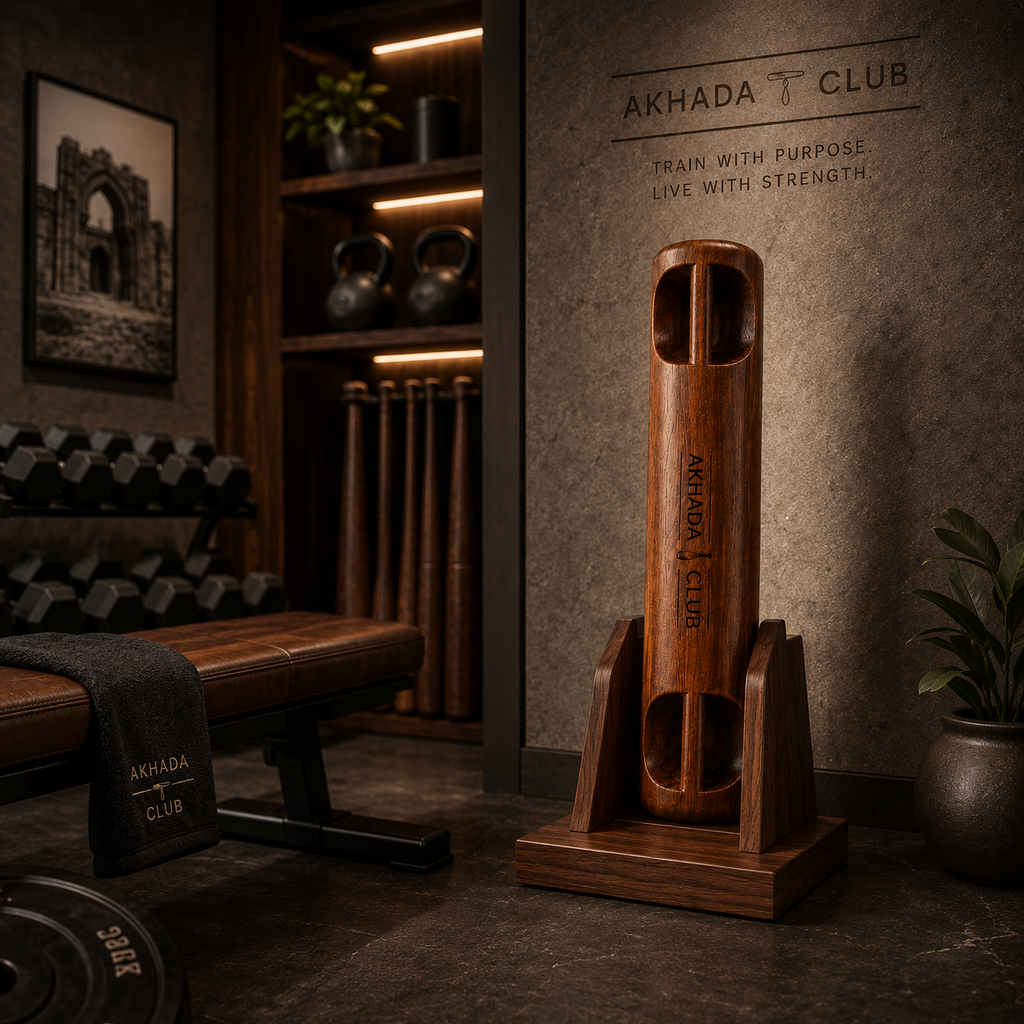Old Sheesham Wooden Samtola (Mudgar) | Home Gym Equipment