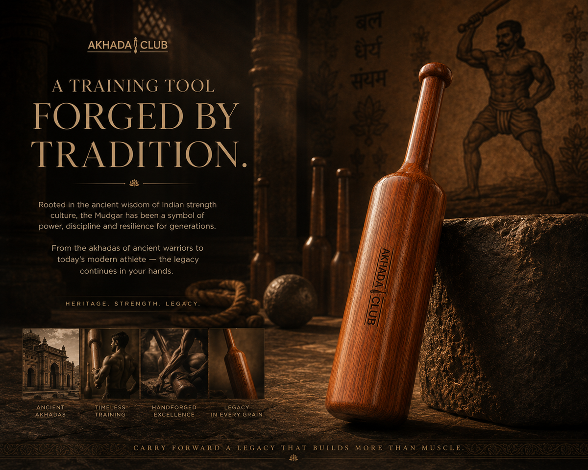 Old Sheesham Wooden Mahabali Mudgal (Mudgar) | Home Gym Equipment