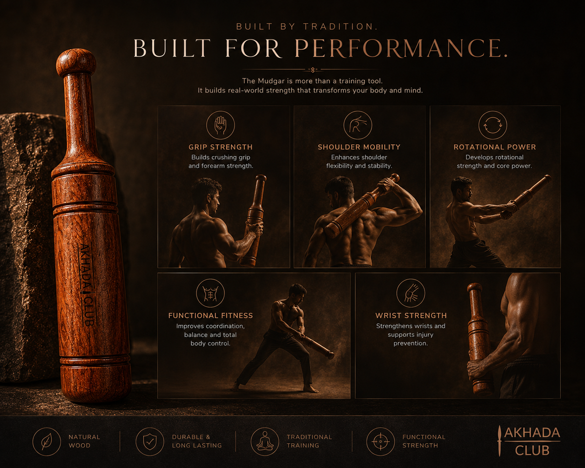 Old Sheesham Wooden Akhada Mudgal (Mudgar) | Home Gym Equipment